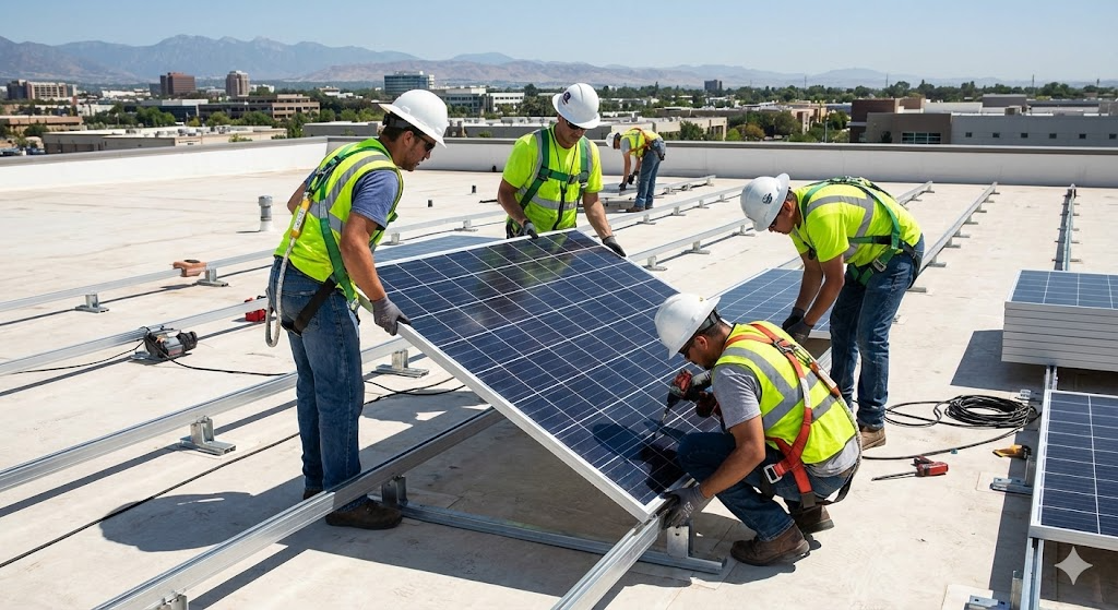 Professional solar panel installation