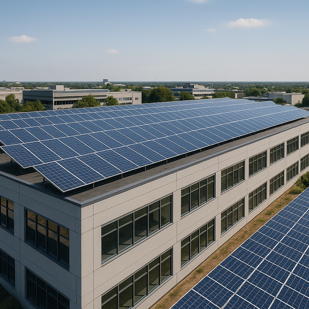 Commercial rooftop solar installation